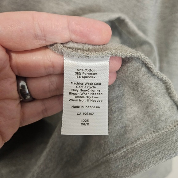 Talbots Gray Pullover V Neck Shawl Collar Sweater Top XL - Picture 4 of 7